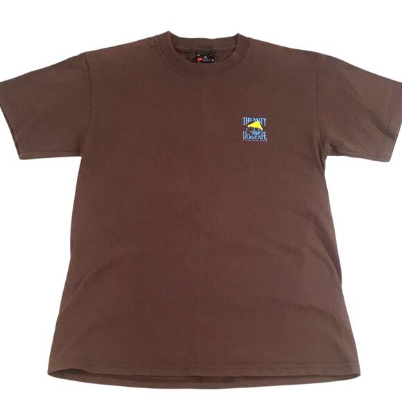 Salty Dog Cafe T-Shirt Brown Blue Vintage Hilton Head Size Small - Picture 3 of 3